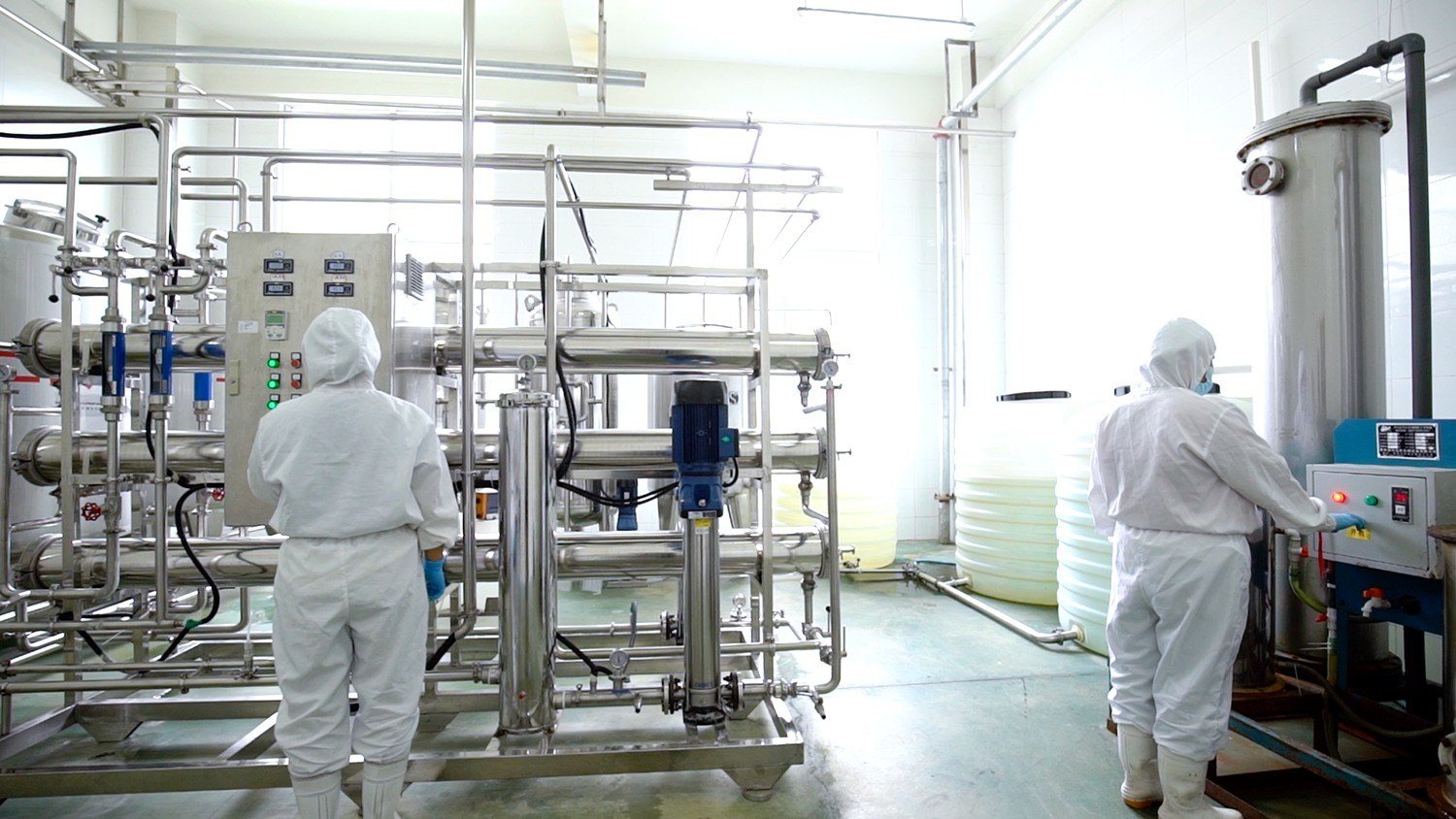 Stainless-steel processing equipment shown in supplier manufacturing materials